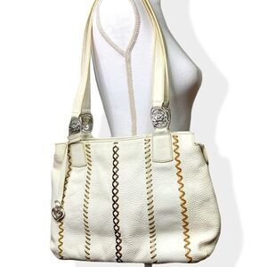 🖤 Brighton | White Pebble Leather Shoulder Bag